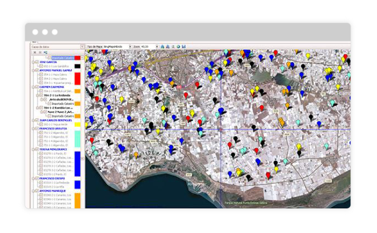 Gestión sobre mapas